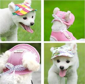 img 1 attached to Protect Your Pooch From The Sun With YAODHAOD Princess Cap Visor - Perfect For Small Breeds Like Pugs, Chihuahuas And Shih Tzus!