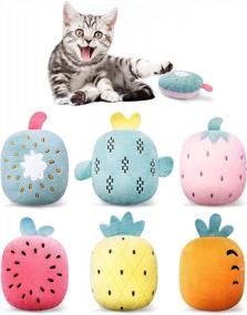 img 4 attached to 6Pcs Catnip Toys Set - Rattle Sound, Pillows & Fruits For Indoor Cats Interactive Play!