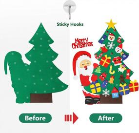 img 3 attached to 3Ft DIY Felt Christmas Tree Set For Kids Wall, Shareconn Felt Tree With 31 Detachable Ornaments For Toddlers, Wall Hanging Xmas Gifts With Santa Decoration