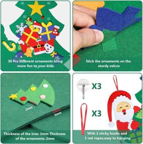 img 1 attached to 3Ft DIY Felt Christmas Tree Set For Kids Wall, Shareconn Felt Tree With 31 Detachable Ornaments For Toddlers, Wall Hanging Xmas Gifts With Santa Decoration