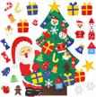 3ft diy felt christmas tree set for kids wall, shareconn felt tree with 31 detachable ornaments for toddlers, wall hanging xmas gifts with santa decoration logo