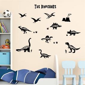 img 2 attached to 🦖 DECOWALL DWG-603B Dinosaur Wall Decals - Peel and Stick Stickers for Kids Nursery, Bedroom, and Living Room Décor