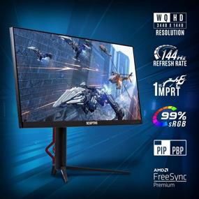 img 3 attached to 🖥️ Sceptre E345B-QUT168: UltraWide 3440x1440 Monitor with Built-In Speakers, Flicker-Free Technology, Blue Light Filter, Frameless Design, HD IPS Display