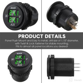 img 1 attached to 🔋 Power Monitoring Made Easy with 2 Pieces LED Digital Double Voltmeter - Monitor Voltage Levels for Cars, RVs, Trucks, and Dual Battery Systems (Green)