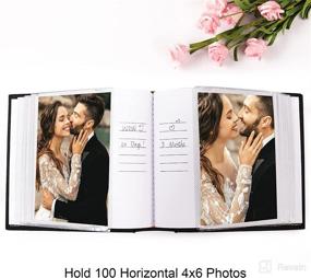 img 1 attached to Vienrose Photo Album 4X6 100 Pockets Linen Frame Cover With Memo Areas Photobook Large Capacity Pictures Book For Wedding Family Baby Vacation Home Decor