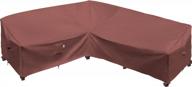 heavy duty waterproof 600d outdoor sectional sofa cover - 83x104in, espresso coffee (l-shaped left facing) logo