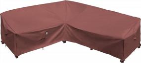img 4 attached to Heavy Duty Waterproof 600D Outdoor Sectional Sofa Cover - 83X104In, Espresso Coffee (L-Shaped Left Facing)