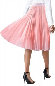 img 1 attached to MisShow High-Waisted Pleated Chiffon Midi Skirt For Prom Parties - Elastic And Flattering A-Line Swing Skirt For Women