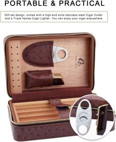 img 2 attached to Travel In Style With GALINER Cedar Wood Cigar Humidor – Includes Genuine Leather Case, Lighter, Cutter, And Humidifier
