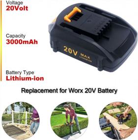 img 2 attached to Get More Power With Elefly'S 20V Lithium Battery And Charger Kit - Compatible With Worx Tools (2-Pack)