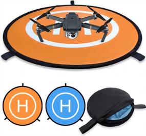 img 2 attached to Universal 21'' Waterproof Drone Landing Pad By KINBON - Fast-Fold, Double Sided Landing Pad For DJI Spark, Mavic Pro, Phantom 2/3/4 Pro, Inspire 2/1, 3DR Solo RC Drones & Helicopters