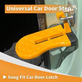img 3 attached to 🚙 Foldable Car Door Step Roof Rack with Glass Breaker Safety Hammer - Easy Universal Access for Most Car, SUV, Truck (Yellow)