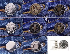 img 4 attached to 8PCS Perfect Fit Instant Button Set - Removable, No-Sew Jean Replacement Buttons To Easily Adjust Pants Waist Size In Seconds (Style 1)