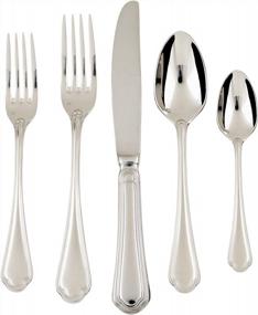 img 4 attached to Enhance Your Dining Experience With Fortessa Medici Stainless Steel Flatware Set - 5 Piece Place Setting For 1
