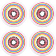 upgrade your skateboard with rollerex lollipop boardwalk wheels - 52mm (92a) 4-pack with bearings, spacers and washers! logo