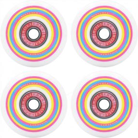 img 4 attached to Upgrade Your Skateboard With Rollerex Lollipop Boardwalk Wheels - 52Mm (92A) 4-Pack With Bearings, Spacers And Washers!