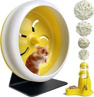 🐹 lazyyzal super-silent hamster wheel: silent spinner for hamsters, mice, and small animals - 7 inch, yellow b logo