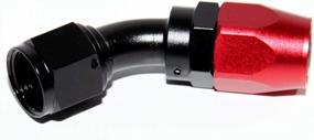 img 1 attached to Upgrade Your Fuel Line Connection With BLACK/RED -10AN AN10 45 Degree Swivel Hose End Fitting Adapter