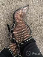 img 1 attached to Sparkling Style: LISHAN'S Rhinestone Fishnet Sandals For Women review by Shah Bell
