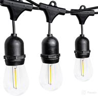 bhclight extendable 48ft s14 outdoor string lights: commercial grade, super bright & weatherproof edison vintage style patio lights with 15 shatterproof bulbs for party, backyard, bistro логотип