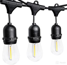 img 4 attached to BHCLIGHT Extendable 48FT S14 Outdoor String Lights: Commercial Grade, Super Bright & Weatherproof Edison Vintage Style Patio Lights with 15 Shatterproof Bulbs for Party, Backyard, Bistro