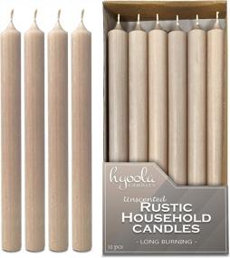 img 1 attached to Sahara Rustic Dinner Candles - 12 Pack Of Hyoola 10" Tall Candles - Unscented & Long Burning Candle Sticks