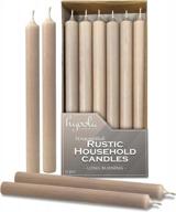sahara rustic dinner candles - 12 pack of hyoola 10" tall candles - unscented & long burning candle sticks logo