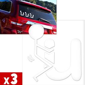 img 3 attached to 🚗 Xotic Tech JDM Cool Die-Cut Car White Vinyl Graphic Decals Funny F-U Stickers for SUV Truck Car Window Bumper, Motorcycle, Laptop, Wall, Mirror (3pcs)