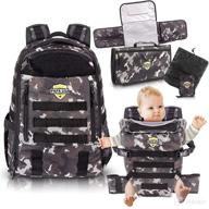 papa lils baby carrier and baby gear set: ergonomic and convertible dad baby carrier with dad diaper bag - ideal for infants and toddlers 8 to 33 lbs logo