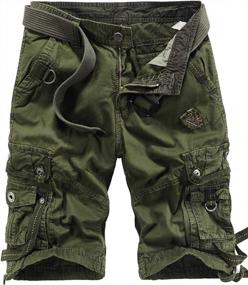 img 2 attached to Get Ready For Adventure With Chouyatou Men'S Military Cargo Shorts - Camo Print With Multiple Pockets And Loose Fit For Ultimate Comfort