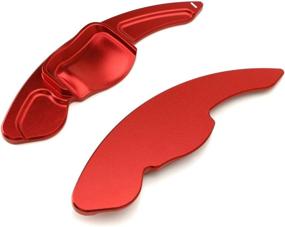 img 2 attached to 🚗 IJDMTOY Volkswagen MK6 Golf CC Beetle Jetta Red CNC Billet Aluminum Steering Wheel Paddle Shifter Extension Covers, Enlarged Size for Enhanced Control