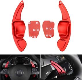 img 3 attached to 🚗 IJDMTOY Volkswagen MK6 Golf CC Beetle Jetta Red CNC Billet Aluminum Steering Wheel Paddle Shifter Extension Covers, Enlarged Size for Enhanced Control