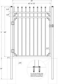 img 3 attached to Protective And Stylish: XCEL 4Ft W X 5Ft H Black Steel Fence Gate With Anti-Rust Technology And Sharp End Pickets For Effortless Installation And Durable Outdoor Use