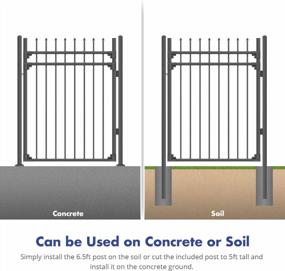 img 4 attached to Protective And Stylish: XCEL 4Ft W X 5Ft H Black Steel Fence Gate With Anti-Rust Technology And Sharp End Pickets For Effortless Installation And Durable Outdoor Use