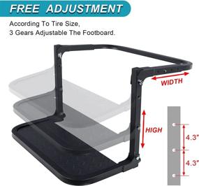 img 1 attached to 🚚 Folding Heavy Duty Tire Steps for Trucks: Adjustable and Rated up to 300 lbs (Black 1)