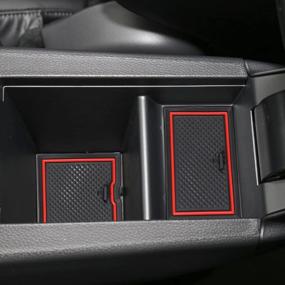 img 1 attached to Украсьте интерьер Honda HRV с помощью противопылевых подстаканников Auovo и ковриков на центральной консоли с красной отделкой — аксессуары 2016, 2017 и 2018 годов