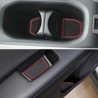 enhance your honda hrv interior with auovo anti-dust cup holder liners and center console mats with red trim - 2016, 2017, and 2018 accessories logo
