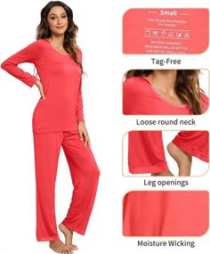 img 1 attached to Soft Bamboo Women'S Pajama Set With Long Sleeves And Pants - Comfortable Lounge And Sleepwear In Sizes S-4X By HXG