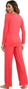 img 3 attached to Soft Bamboo Women'S Pajama Set With Long Sleeves And Pants - Comfortable Lounge And Sleepwear In Sizes S-4X By HXG