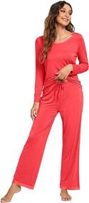 img 2 attached to Soft Bamboo Women'S Pajama Set With Long Sleeves And Pants - Comfortable Lounge And Sleepwear In Sizes S-4X By HXG