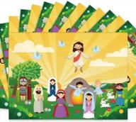 xjf easter sticker scenes - 12 backgrounds and 12 sheets of "he lives" stickers - perfect classroom activities and vacation bible school supplies for christmas logo