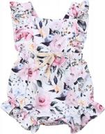 newborn infant floral romper with ruffle details - stylish one-piece jumpsuit for baby girls логотип