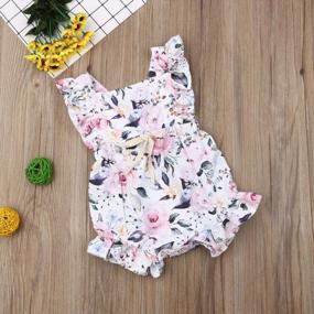 img 2 attached to Newborn Infant Floral Romper With Ruffle Details - Stylish One-Piece Jumpsuit For Baby Girls