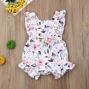 img 3 attached to Newborn Infant Floral Romper With Ruffle Details - Stylish One-Piece Jumpsuit For Baby Girls