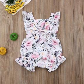 img 1 attached to Newborn Infant Floral Romper With Ruffle Details - Stylish One-Piece Jumpsuit For Baby Girls