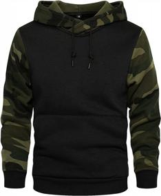 img 4 attached to 👕 AOTORR Men's Blend Fleece Pullover Hoodie with Long Sleeve, Contrast Color Military Sweatshirt Featuring Kanga Pocket