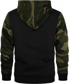 img 3 attached to 👕 AOTORR Men's Blend Fleece Pullover Hoodie with Long Sleeve, Contrast Color Military Sweatshirt Featuring Kanga Pocket
