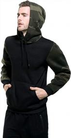 img 1 attached to 👕 AOTORR Men's Blend Fleece Pullover Hoodie with Long Sleeve, Contrast Color Military Sweatshirt Featuring Kanga Pocket