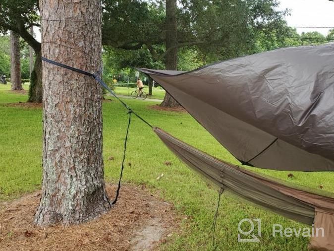 img 1 attached to Portable Double Camping Hammock With Net And Straps - Ideal For Outdoor Hiking, Survival, And Travel - Fits Two Persons, Sunyear Brand review by Joshua Albright