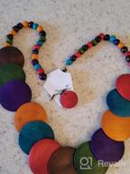 img 1 attached to Multicolored Wood Bead Layered Necklace With Halawly Beading review by Roberto Tucker